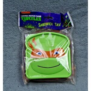 Teenage Mutant Ninja Turtles Michelangelo Sandwich Saver Lunch Box Case New